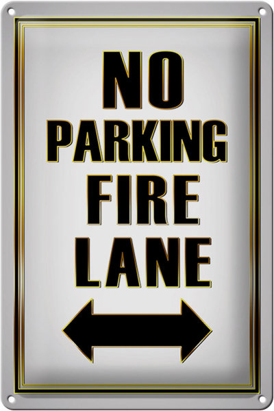 Blechschild Hinweis 20x30cm No Parking fire lane left right
