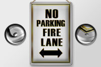 Blechschild Hinweis 20x30cm No Parking fire lane left right