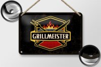 Blechschild Spruch 18x12cm Grillmeister Dekoration