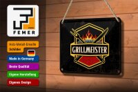 Blechschild Spruch 18x12cm Grillmeister Dekoration