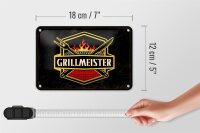 Blechschild Spruch 18x12cm Grillmeister Dekoration
