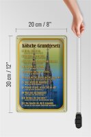 Blechschild Spruch 20x30cm Kölsche Grundgesetz wat fott es