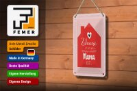 Blechschild Spruch 12x18cm Zuhause ist da wo Mama ist Dekoration