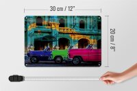 Blechschild Spruch 30x20cm Cuba Karte 3 Autos