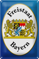 Blechschild Spruch 20x30cm Freistaat Bayern Wappen