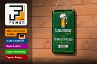 Blechschild Alkohol 12x18cm Bier Vegan kaltes Schaumsüppchen Dekoration