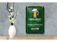Blechschild Alkohol 12x18cm Bier Vegan kaltes Schaumsüppchen Dekoration