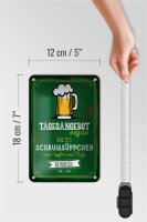 Blechschild Alkohol 12x18cm Bier Vegan kaltes Schaumsüppchen Dekoration