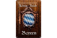 Blechschild Spruch 20x30cm Königreich Bayern Holzoptik