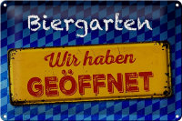 Blechschild Bayern 30x20cm Biergarten wir haben...