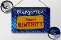 Blechschild Bayern 30x20cm Biergarten freier Eintritt