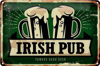 Blechschild Spruch 30x20cm Irish Pub famous dark beer Bier