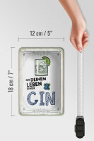 Blechschild Alkohol 12x18cm Gib deinem Leben einen GIN Dekoration
