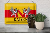 Blechschild Flagge 30x20cm Baden Wappen Wanddeko