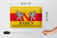 Blechschild Flagge 30x20cm Baden Wappen Wanddeko