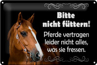 Blechschild Spruch 30x20cm bitte nicht füttern Pferde