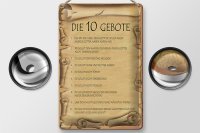Blechschild Spruch 20x30cm die 10 Gebote Gottes bin Herr