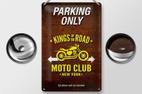 Blechschild Spruch 20x30cm parking only moto club new york