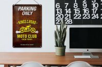 Blechschild Spruch 20x30cm parking only moto club new york