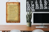 Blechschild Spruch 20x30cm 10 Gebote für Schwiegermütter