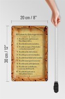 Blechschild Spruch 20x30cm 10 Gebote für Schwiegermütter