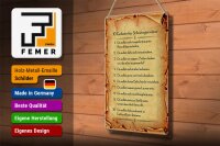 Blechschild Spruch 20x30cm 10 Gebote für Schwiegerväter