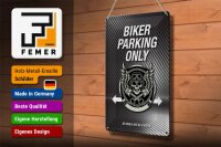 Blechschild Spruch 20x30cm Biker parking only all others