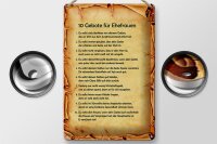 Blechschild Spruch 20x30cm 10 Gebote für Ehefrauen