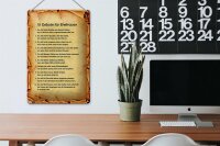 Blechschild Spruch 20x30cm 10 Gebote für Ehefrauen