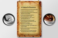 Blechschild Spruch 20x30cm 10 Gebote für Ehemänner