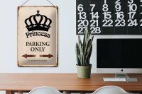 Blechschild Spruch 20x30cm Princess parking only Krone
