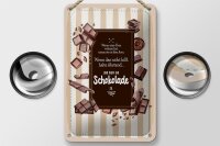 Blechschild Spruch 12x18cm Wenn Frau wütend wirf Schokolade Dekoration