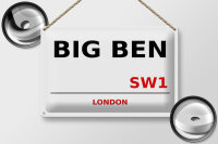 Blechschild London 30x20cm Street Big Ben SW1