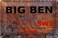 Blechschild London 30x20cm Street Big Ben SW1