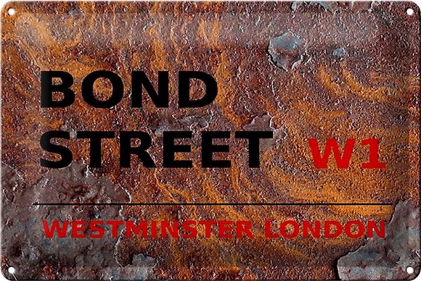 Blechschild London 30x20cm Bond Street W1