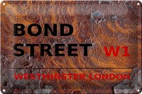 Blechschild London 30x20cm Bond Street W1