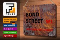 Blechschild London 30x20cm Bond Street W1