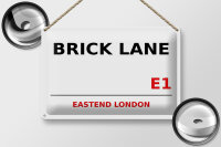 Blechschild London 30x20cm Street Brick Lane E1
