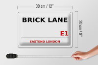Blechschild London 30x20cm Street Brick Lane E1