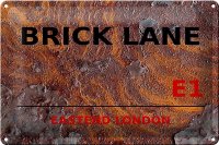 Blechschild London 30x20cm Street Brick Lane E1