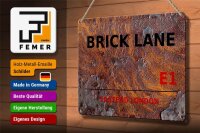 Blechschild London 30x20cm Street Brick Lane E1