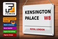 Blechschild London 30x20cm Royal Kensington Palace W8