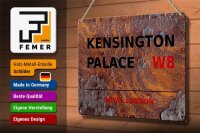 Blechschild London 30x20cm Royal Kensington Palace W8