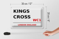 Blechschild London 30x20cm England Kings Cross WC1