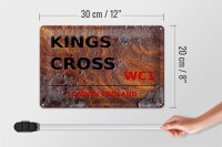 Blechschild London 30x20cm England Kings Cross WC1