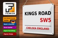 Blechschild London 30x20cm England Chelsea Kings Road SW5
