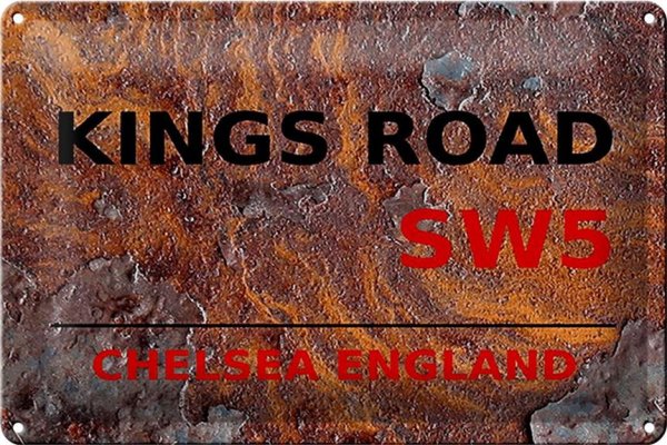 Blechschild London 30x20cm England Chelsea Kings Road SW5