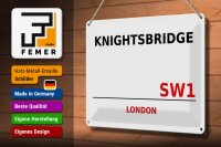 Blechschild London 30x20cm Knightsbridge SW1
