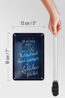 Blechschild Spruch 12x18cm Im Kühlschrank brennt immer Licht für dich Schild