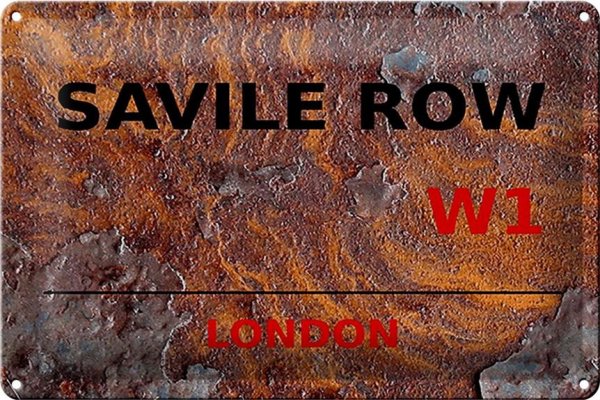 Blechschild London 30x20cm Savile Row W1